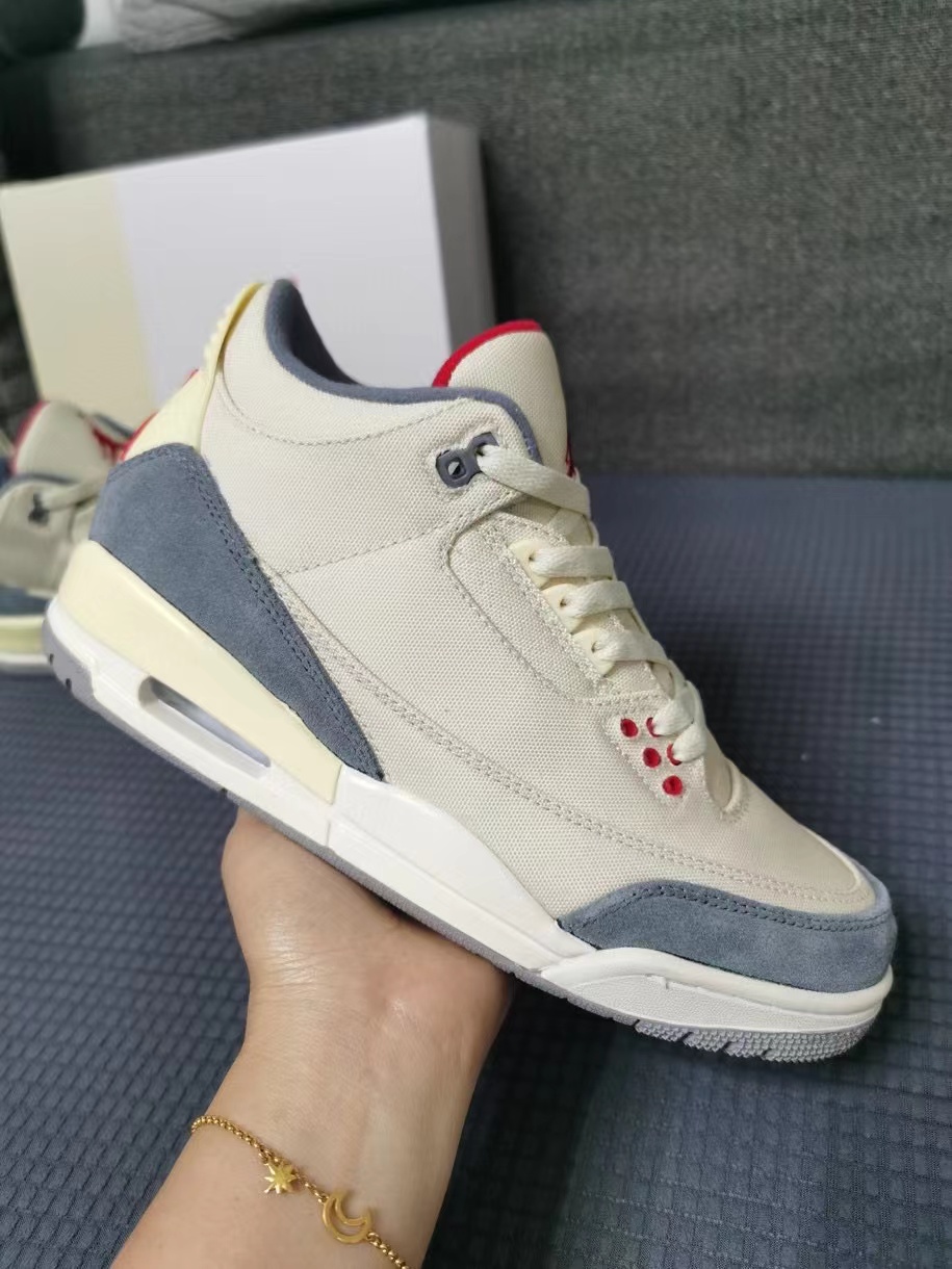 Men's Running weapon Air Jordan 3 Cream/Grey Shoes 092 Men's Running weapon Air Jordan 3 Cream/Grey Shoes 092